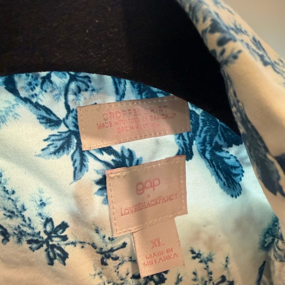 Love Shack Fancy x Gap Long Sleeve Cropped Floral Shirt Size XL - Picture 6 of 6